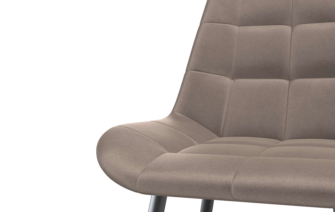 Кварта К / стул велюр конфетти мокко/Цвет металл черный